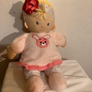 2012 Kids Preferred plush soft fleece doll with rose headband and bunny dress